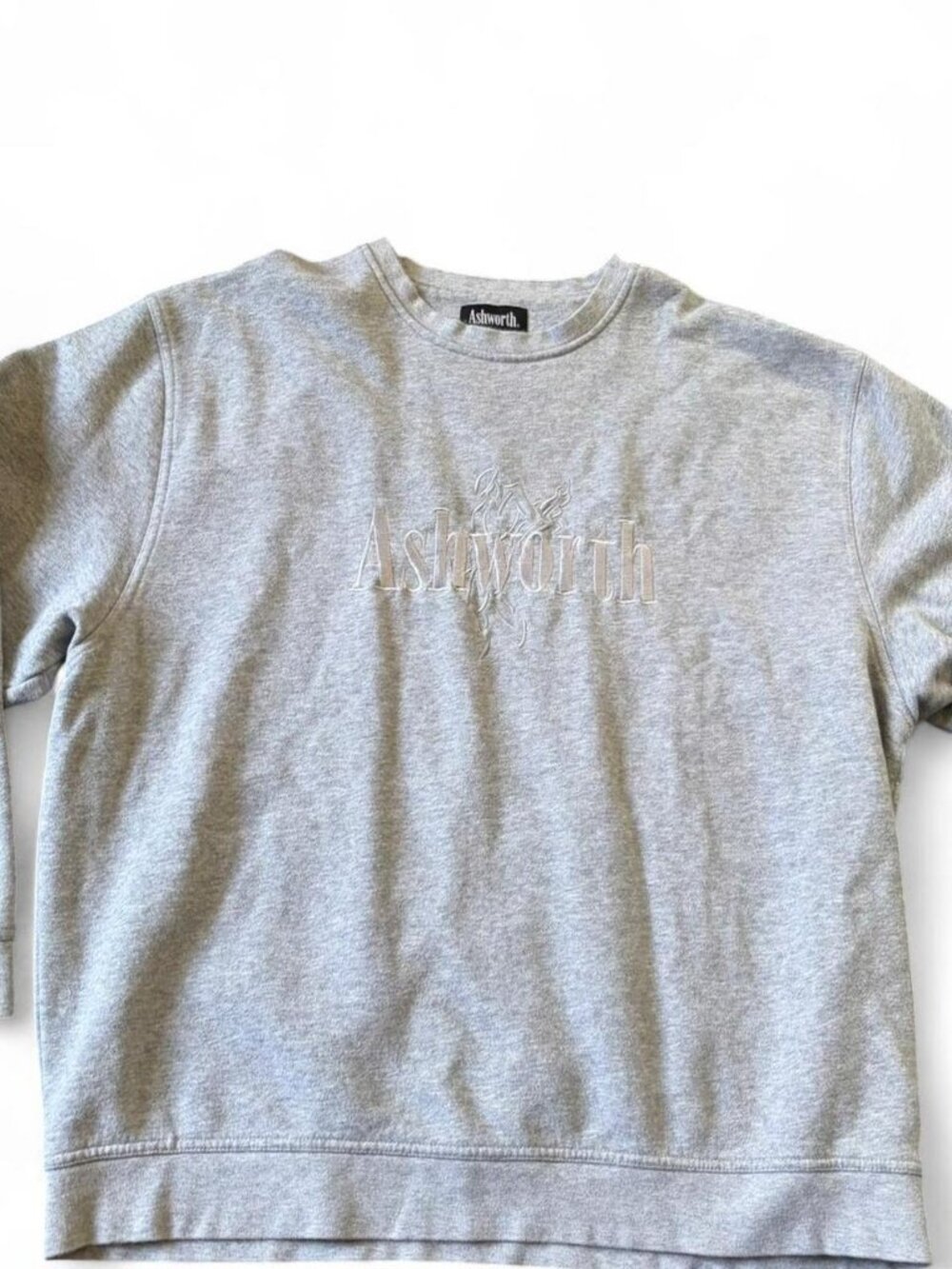 Ashworth gray crewneck sweatshirt with embroidered logo size xxl